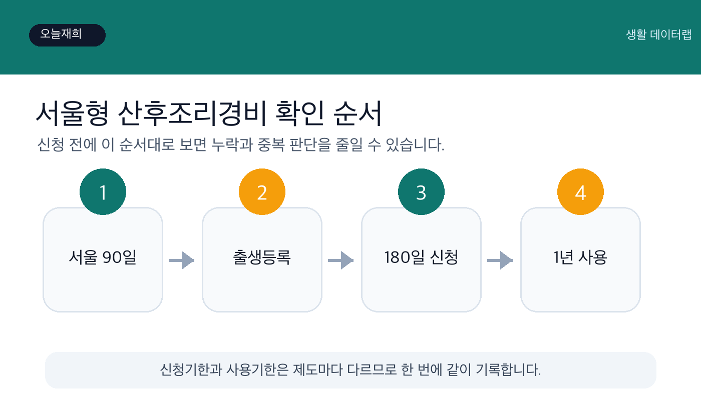 서울형 산후조리경비 신청 전 확인 순서